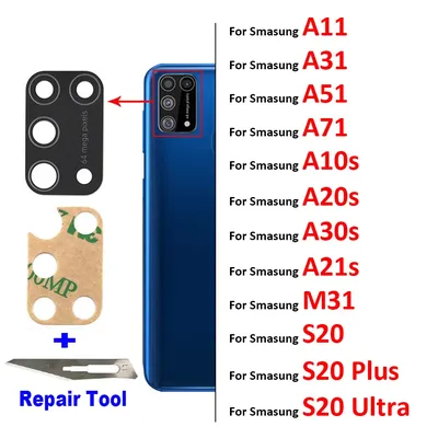 Zurück Hinten Kamera Glas Objektiv Für Samsung A30S A51 A31 A71 S20 Plus Ultra M31 A21s A11 A01 A12