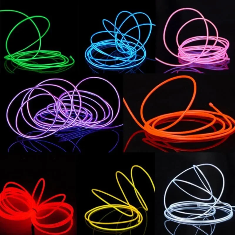 Flexible Neon Light Glow EL Draht Seil Kabel Led-leuchten Für Weihnachten Dance Rave Dekoration DIY Schuhe Kleidung USB LED streifen Lampe