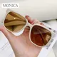 Frauen Retro Weiß Quadrat Sonnenbrille 2020 90s Unisex Sommer brille Gradienten Übergroßen Gläser