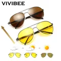 Vivibee Männer photo chrome Nachtsicht polarisierende Sonnenbrille Pilot Stil Aluminium Frauen