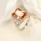Klassische Big Champagne CZ Stein Ring Große Einzel Orange Kristall CZ Cut Luxus Plata farbe Ring Frauen Schmuck