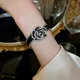 Fyuan Mode Kamelie Blume Armband Frauen schwarze Kristall kette Armbänder & Armreifen Hochzeiten