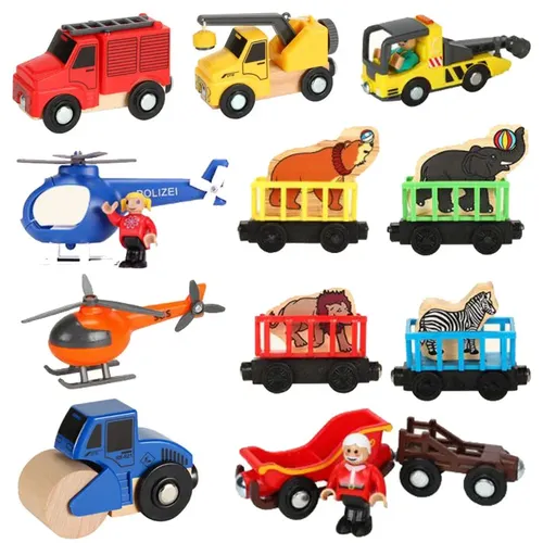 Holz magnetische Zug Auto Lokomotive Spielzeug Holz Eisenbahn Auto Zubehör Spielzeug für Kinder