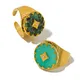 WILD & FREE Vintage 18 Karat vergoldete Edelstahl ringe für Frauen Naturstein afrikanischen Türkis