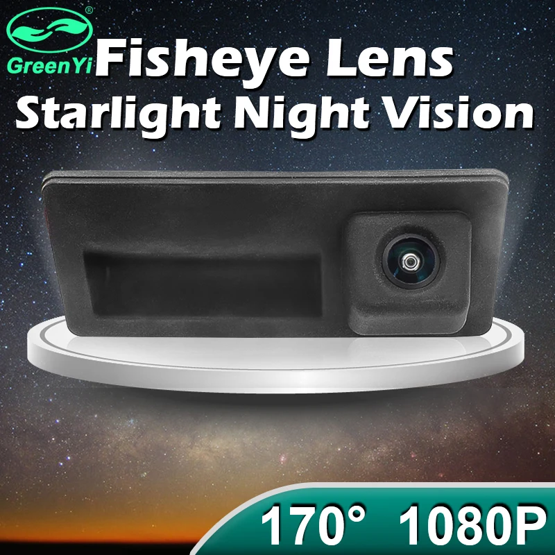 Grün Y i 170 ° 1080P AHD Fahrzeug-Rückfahrkamera für VW Volkswagen Golf Passat B7 B6 Tiguan Jetta MK6 Audi A3 A4 A5 Q5 A6 B6 Auto Image