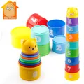 9PCS Pädagogisches Baby Spielzeug 6 Monat + Zahlen Letters Foldind Stapel Tasse Turm Kinder Frühen