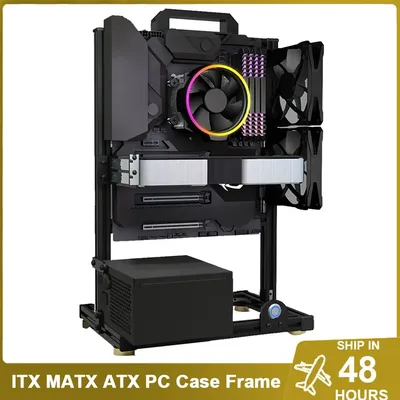DIY Gamers Cabinet MOD ITX MATX PC-Gehäuse Offener Rahmen Aluminium Kreativer ATX EATX Tower Desktop-Gaming-Computer-Chassis-Rack