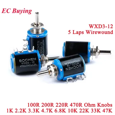 WXD3 WXD3-12 Mehrgangpotentiometer 5 Runden Drahtgewickelt 100R 200R 220R 470R 1K 2,2K 3,3K 4,7K Image
