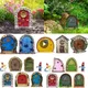 1/6pcs Märchen Tür Dekoration Ornamente Holz Fairys Zwerg Baum Tür nach Hause Kinderspiel zeug