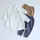 2 Stück Frühling Baby Boy Kleidung Sets 0-4y Kleinkind Kinder Musselin Bio-Baumwolle Langarm T-Shirt