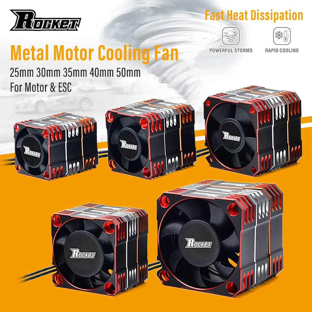 Rocket RC Lüfter 25mm 30mm 35mm 40mm 50mm SURPASS HOBBY Wärmeableitungs-Kühlventilator für 1/10 1/8 Brushless Motor RC Auto Ersatzteil