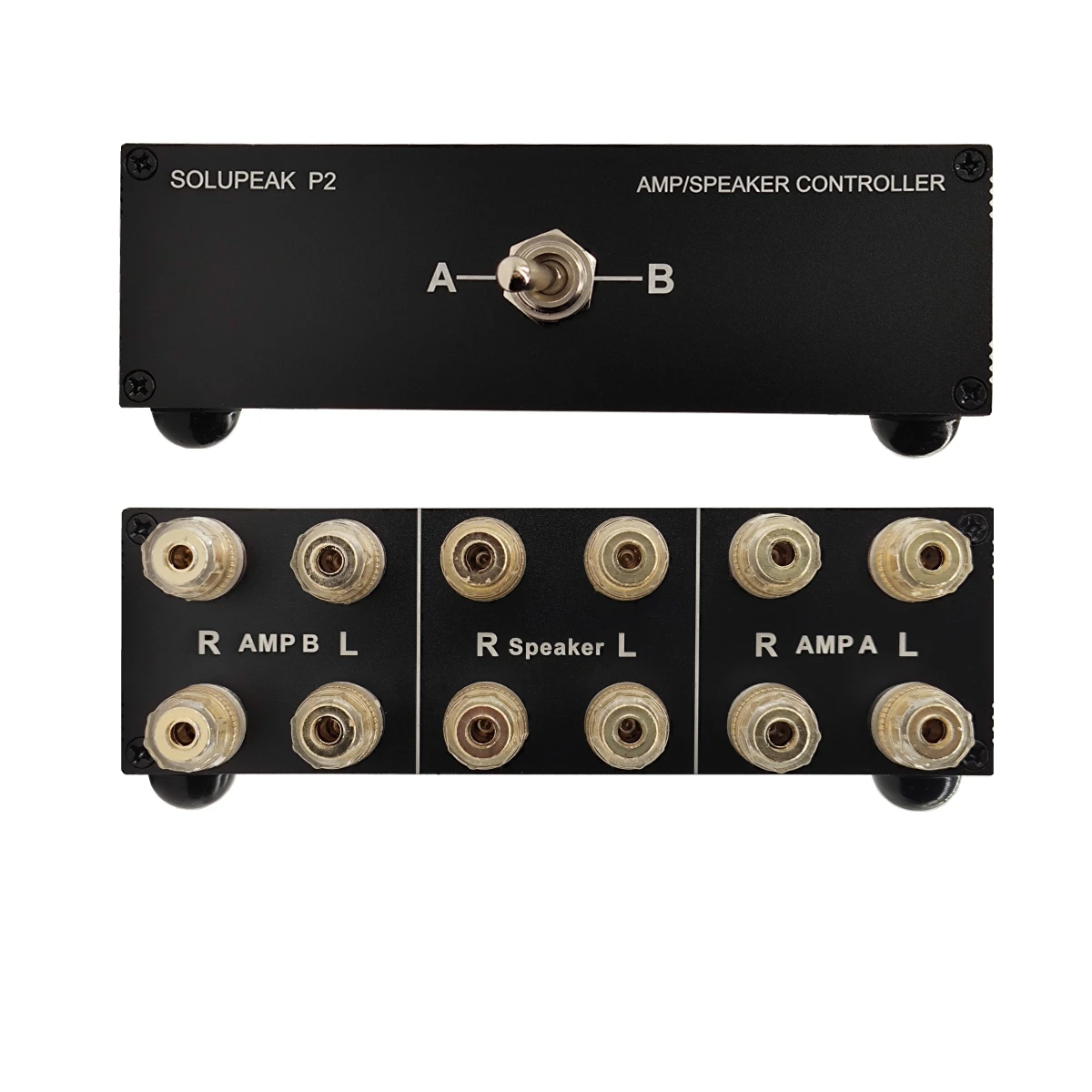 2-weg amp verstärker/lautsprecher lautsprecher selector switch box, stereo audio eingang signal quelle switcher passive für hifi audio Image