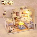 CUTEBEE Holz Puppe Haus 1:24 Handmade Miniatur Puppe Haus Modell Gebäude Kits Spielzeug mit Möbel