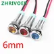 1 stücke 6mm 6V 12V 24V 220v Flache kopf LED Metall Anzeige licht 6mm wasserdicht Signal lampe mit