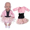 Wieder geborene Baby puppe Wintermantel rosa Rock 18 Zoll Mädchen Puppen Kleidung Jacke Kinder