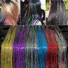 Shiny Sparkle Haar Lametta 120 Teile/los 90cm Dünne Bunte Regenbogen Silk Haar Extensions Blendet