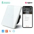 Besamen ZigBee Touch Switch Glas 1/2/3Gang Smart Light Switch Tuya Wireless Controller über Google