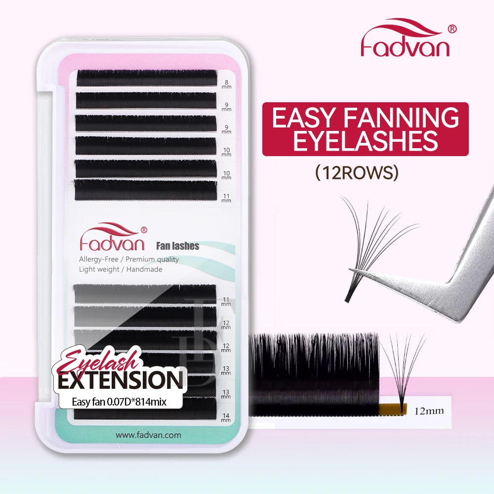 Fadvan Easy Fanning Wimpernverlängerung Flora Lash Soft Black Russian Volume Lashes Flare Auto Fan Wimpern Make-up Natural Cilia Image