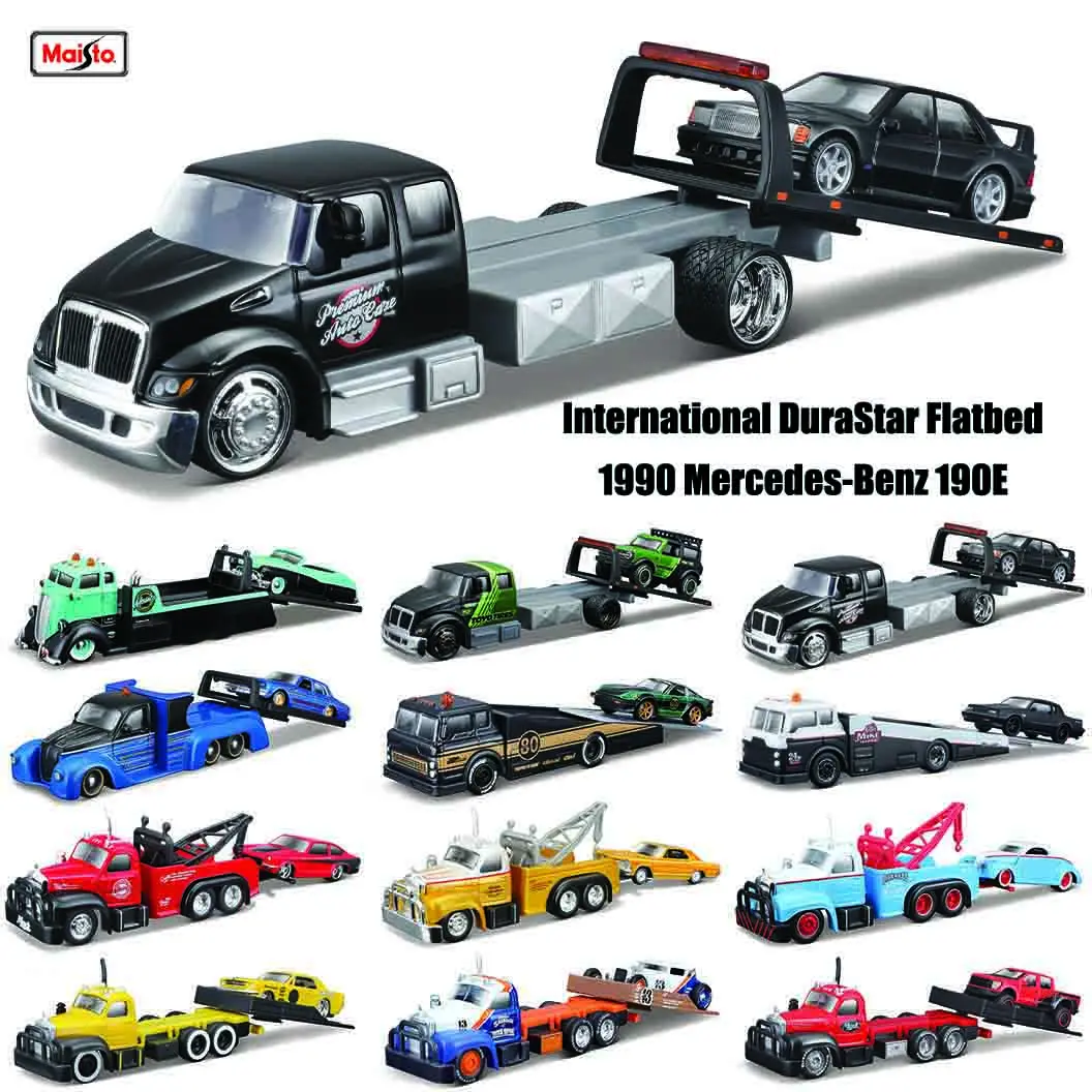 Maisto 1:64 1990 Mercedes-Benz 190E Design Elite Transport Druckgussauto Modell Sammlung Geschenkspielzeug Image