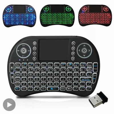 Hintergrund beleuchtete Mini-Wireless-Tastatur Französisch azerty Sprache Air Mouse mit Touchpad RGB