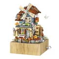 LOZ 1239 Windmühle musik box mini Blöcke Kinder Gebäude Spielzeug DIY Ziegel Mädchen Geschenk Musik