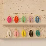 10 stücke/20 stücke/pack 3D Meer Shell Makronen farbe Metall Charme Ohrring Armband DIY Schmuck