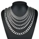 3-11mm herren Curb Kette Halskette Silber Farbe Edelstahl Curb Cuban Link Lange Kette für Unisex