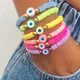 Go2boho 6 stücke Set mehrfarbige Auge Heishi Armband Set Sommer Strand Schmuck weiche Polymer Clay