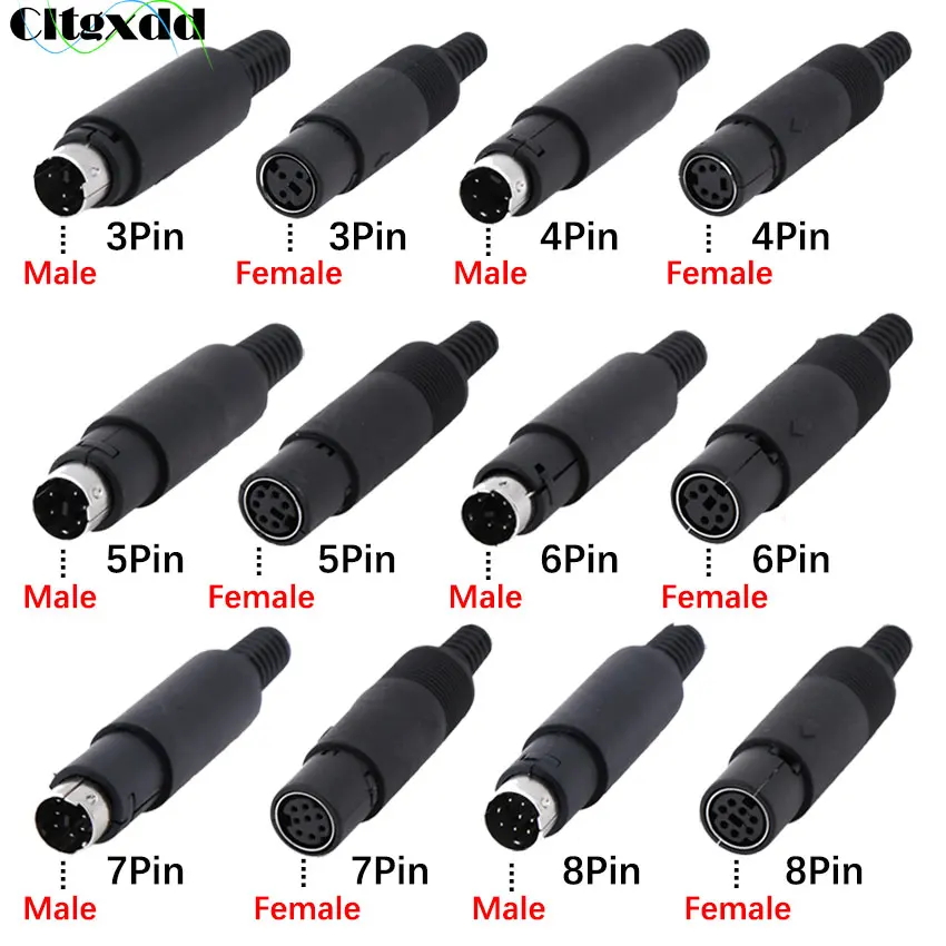 1PCS Mini DIN Stecker 3/4/5/6/7/8 PIN Chassis Kabel Montieren Männlich Weiblich Buchse 3-8Pin Schweißen Draht S Terminal Mini PS2 Stecker Image