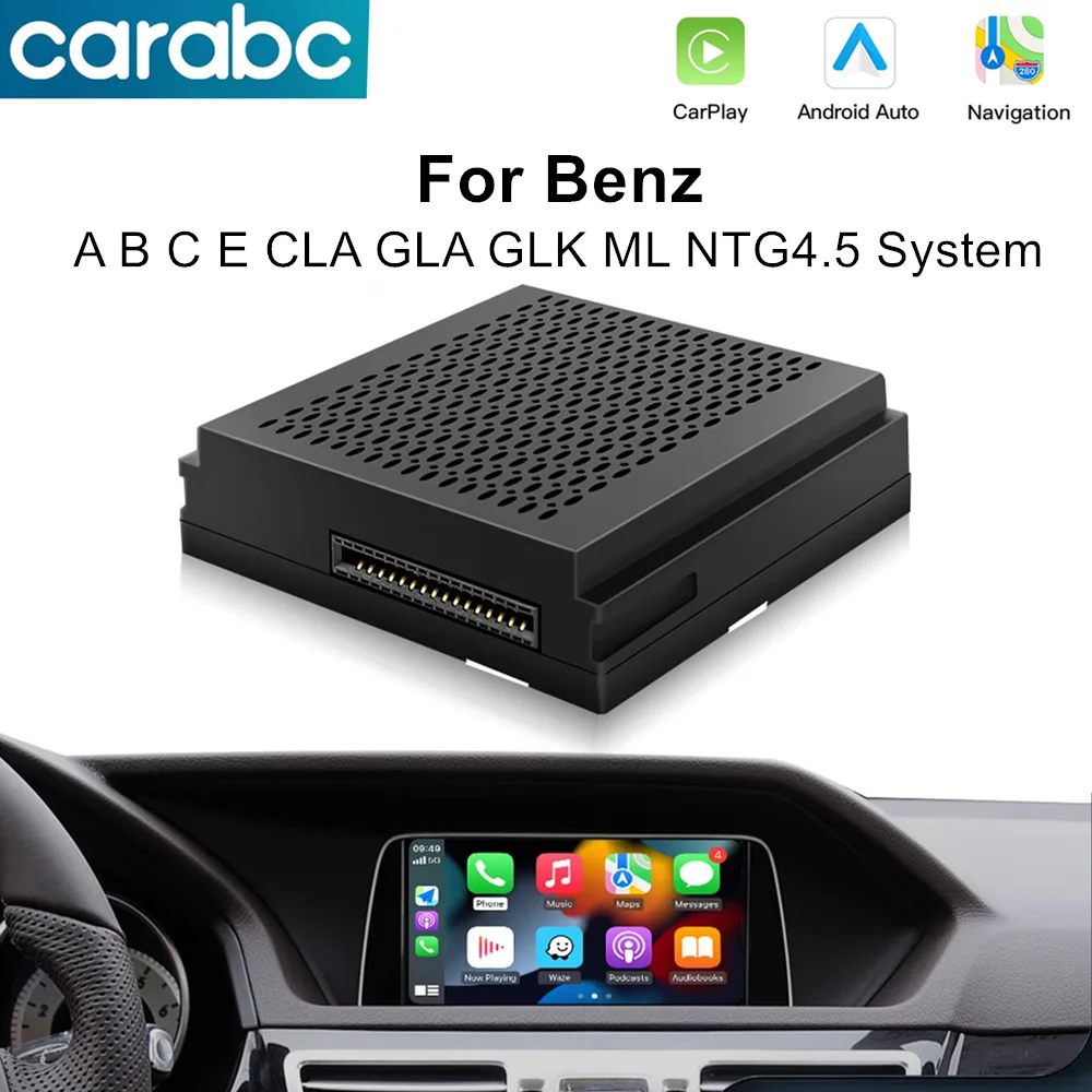 CARABC Wireless Carplay geeignet für Mercedes Benz A B C E CLA GLA GLK ML Sprinter NTG4.5 Becker Modul Android Auto Navigation Image