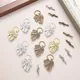 10 Sets Antik Silber Gold Trauben Blatt Blume Toggle-haken für Schmuck Machen Armband DIY Toggle