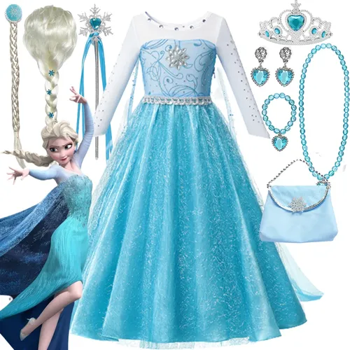 Weihnachten Elsa Prinzessin Kleider Baby Kleidung Mädchen Kleid Phantasie Königin Elsa Kostüm Elsa