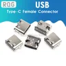 10PCS SMT USB 3 1 Typ-C 16pin buchse Für Handy Lade port Lade Buchse Schlepptau füße stecker