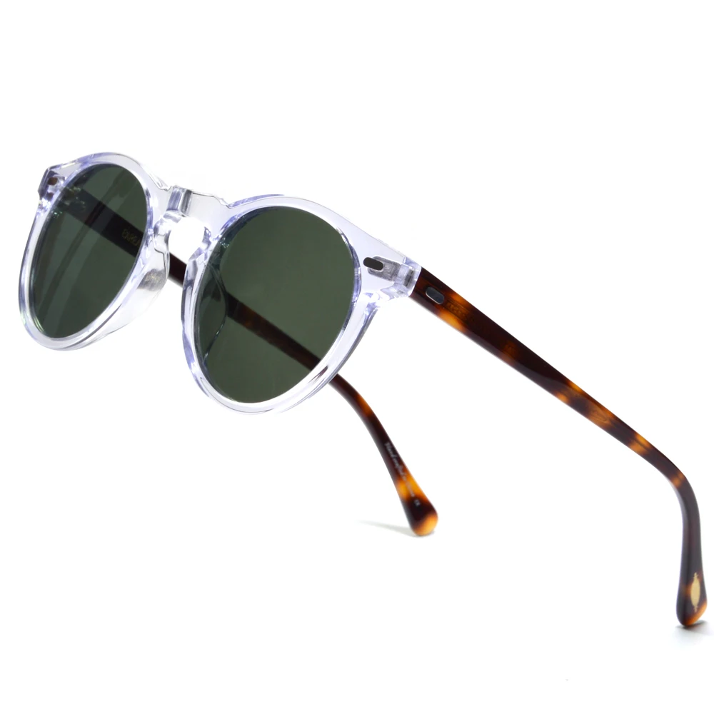 Gregory Peck OV5186 Vintage runde Herren-Sonnenbrille, Rahmen, transparent, trendige Cicle-Sonnenbrille für Damen, polarisierte runde Sonnenbrille Image