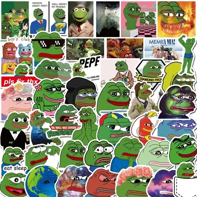 10/30/50PCS Interessante Frosch PEPE Graffiti Meme Aufkleber Für Skateboard Helm Geschenk Box Fahrrad Computer Notebook auto Kind Spielzeug Image