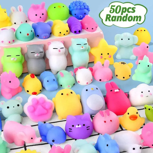 10-50PCS Kawaii Squishy Spielzeug Mini Mochi Squishies Tier Muster Stress Relief Squeeze Spielzeug