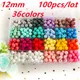 100Pcs 12MM Baby Silikon Runde Perlen DIY Baby Schnuller Kette Halskette Baby Beißring Zahnen