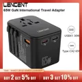 Lenzent 65W Gan Universal-Reise adapter mit 1USB Dual-Typ-C-PC 3 0 All-in-One-Reise ladegerät