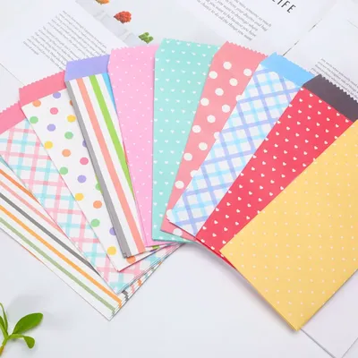 5 Teile/satz Frische Candy Farbe Serie Papier Umschläge Nette Kawaii Hochzeit Einladung Segen Gruß Image