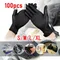 100 stücke Schwarz Nitril Handschuhe 7mil Küche Einweg Synthetische Latex Handschuhe Für Haushalt
