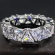 Ewigkeit Dreieck Labor Diamantring 925 Sterling Silber Verlobung Ehering Ringe für Frauen Braut
