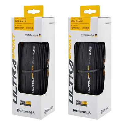Continental Ultra Sport III 700 x 23/25/28c schwarz zusammenklappbarer PureGrip 3 Rennrad-Reifen