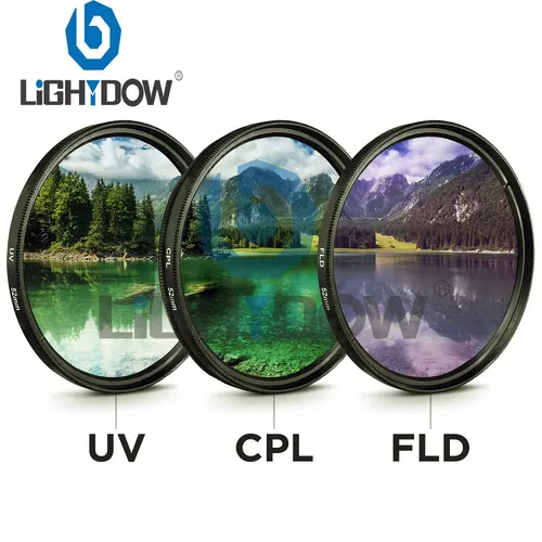 49MM 52MM 55MM 58MM 62MM 67MM 72MM 77MM UV + CPL + FLD 3 in 1 Objektiv Filter Set mit Tasche für