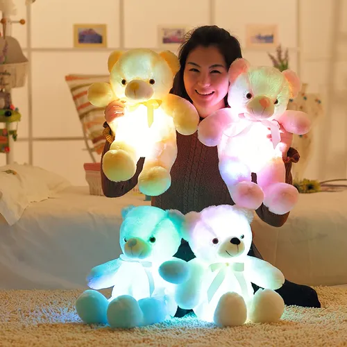 32-50cm Leucht Kreative Licht Up LED Teddybär Kuscheltiere Plüsch Spielzeug Bunte Glowing Teddybär