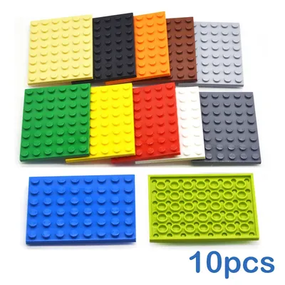 10 stücke DIY Bausteine Dünne Zahlen Bricks 6x8 Punkte 12 Farbe Pädagogisches Kreative Größe Kompatibel Mit 3036 Spielzeug für Kinder Image