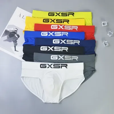 Herren-Slip, Milchseide, Eisseide, niedrige Taille, atmungsaktiv, elastische Tasche, eng anliegende, Image