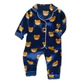 Kleinkind Silk Satin Pyjamas Pyjamas Set Baby Nachtwäsche Pijama Pyjamas Anzug Jungen Mädchen