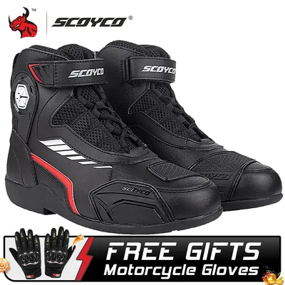 SCOYCO Motorrad Stiefel Leder Motocross Off-Road Racing Stiefel Motorrad Reiten Schuhe Männer Moto