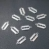 40 stücke Silber Überzogene Mini Rasierklingen Anhänger Hip Hop Armband Ohrringe Metall Zubehör DIY