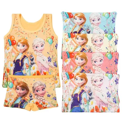 Disney Gefrorene mädchen Kleidung Set Top und Höschen Kinder Pyjamas Nachtwäsche 2-5T Weste Disney